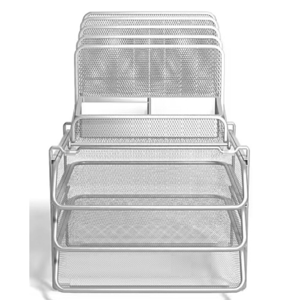 All-in-one Wire Mesh 8 Compartment File Storage